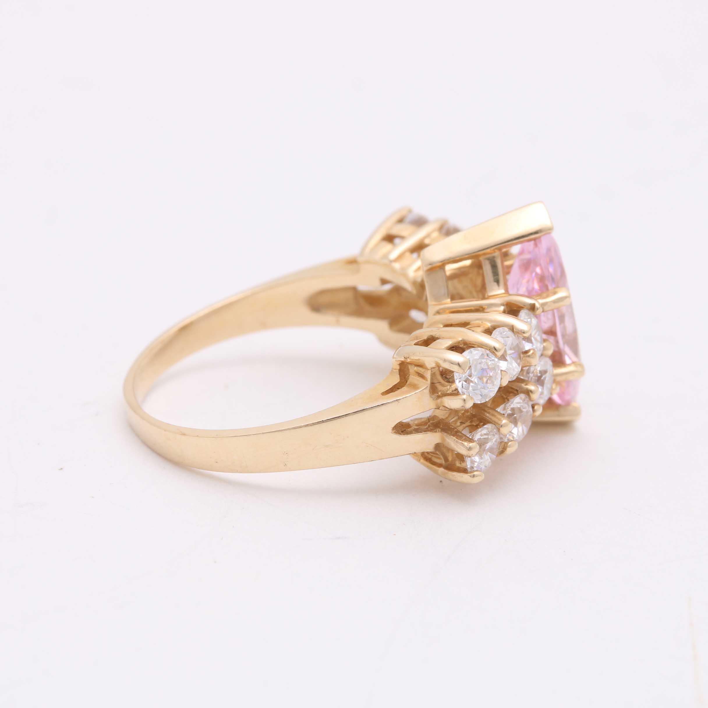 14K Yellow Gold Cubic Zirconia Cocktail Ring