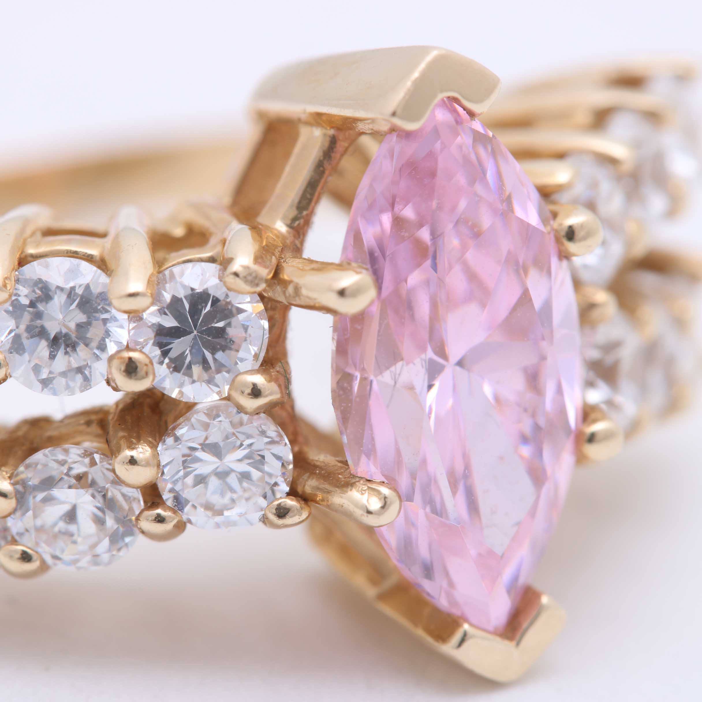 14K Yellow Gold Cubic Zirconia Cocktail Ring