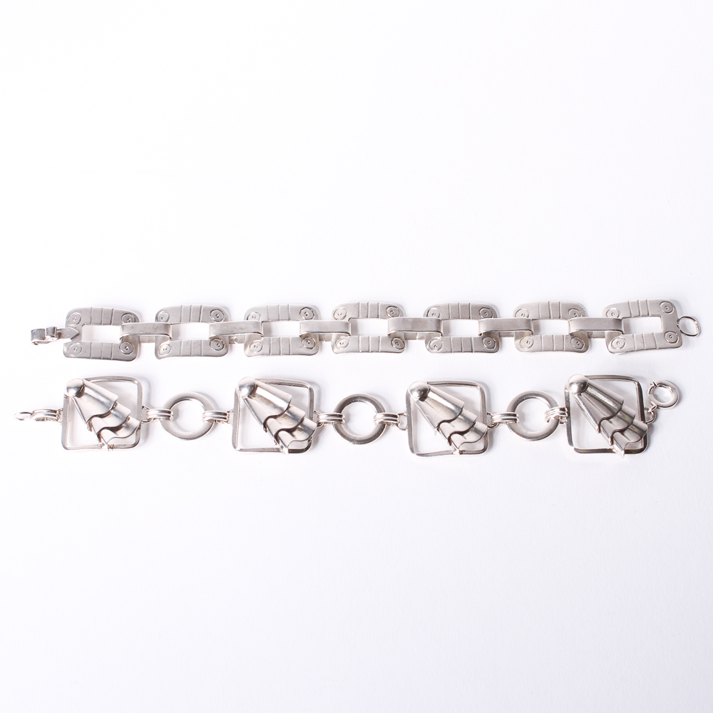 Pair of Sterling Silver Link Bracelets