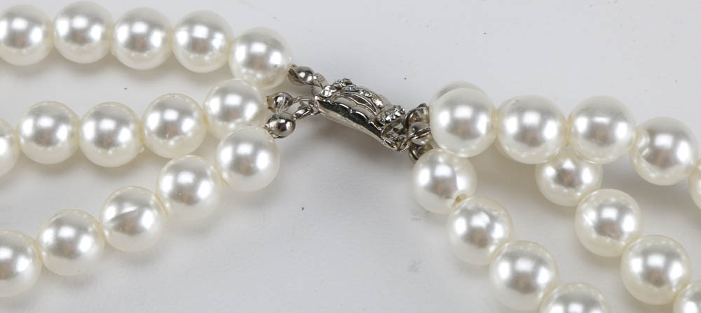 Assortment of Faux Pearl Necklaces and Bracelets