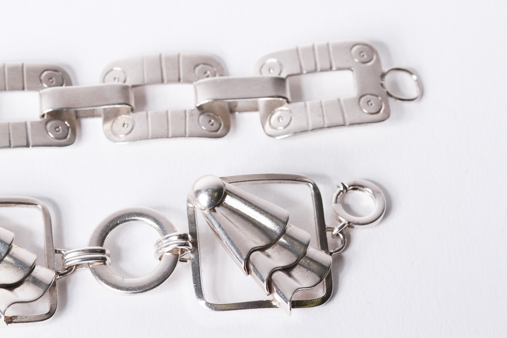 Pair of Sterling Silver Link Bracelets