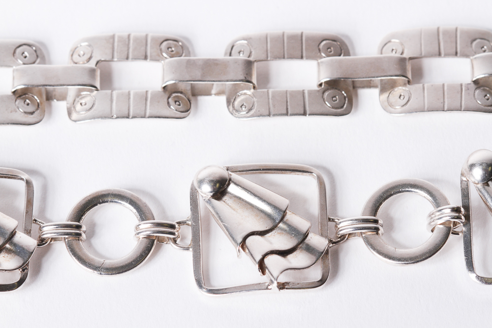 Pair of Sterling Silver Link Bracelets