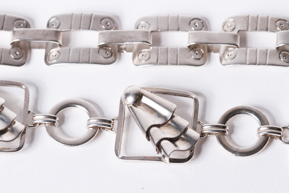 Pair of Sterling Silver Link Bracelets