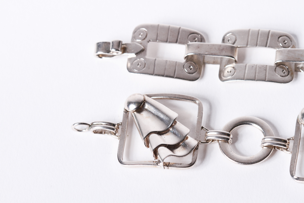 Pair of Sterling Silver Link Bracelets