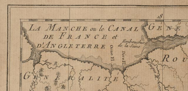 Philippe Prétot 1773 Engraved Map "Chorographie de la Généralité de Paris"