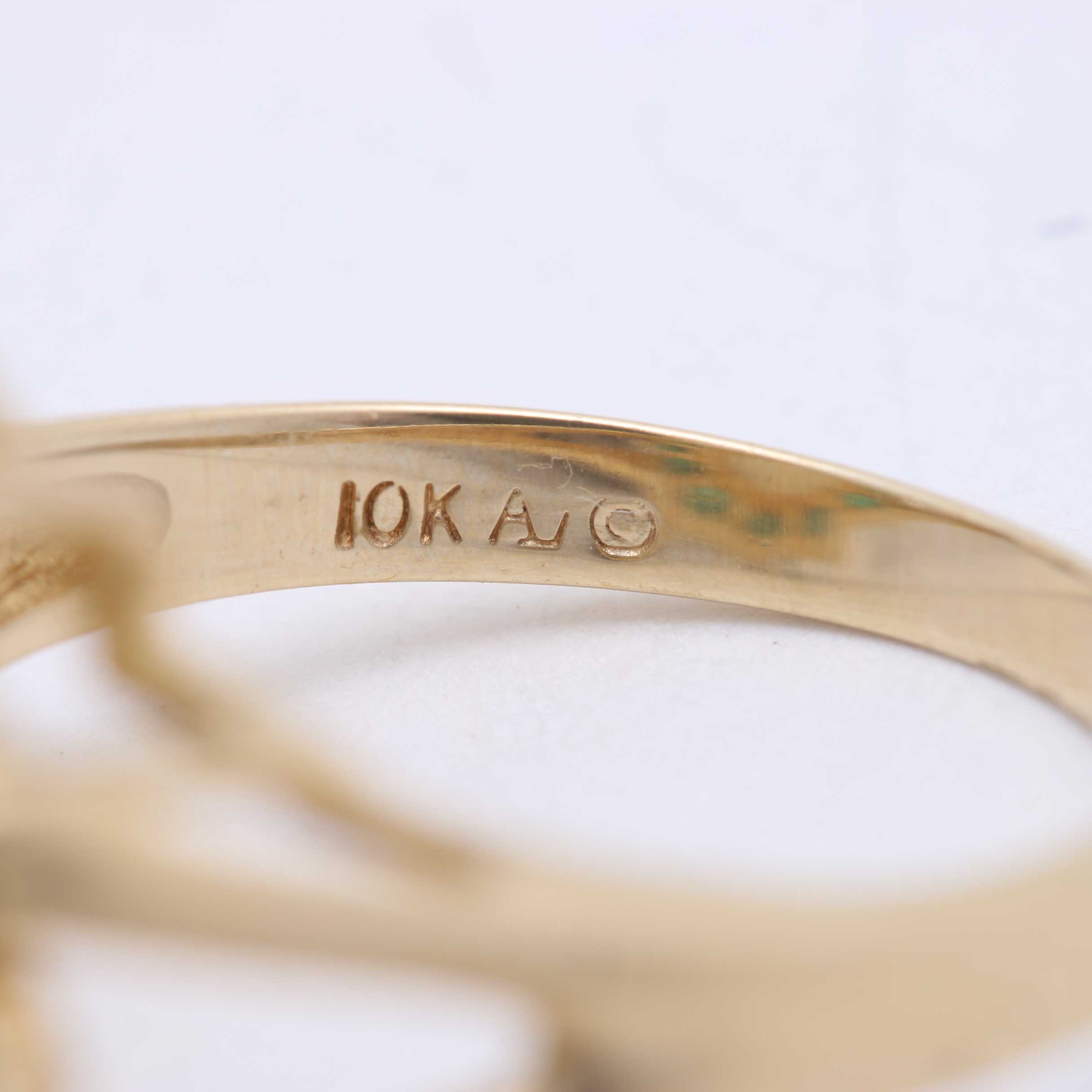 10K Yellow Gold Opal and Emerald Cocktail Ring