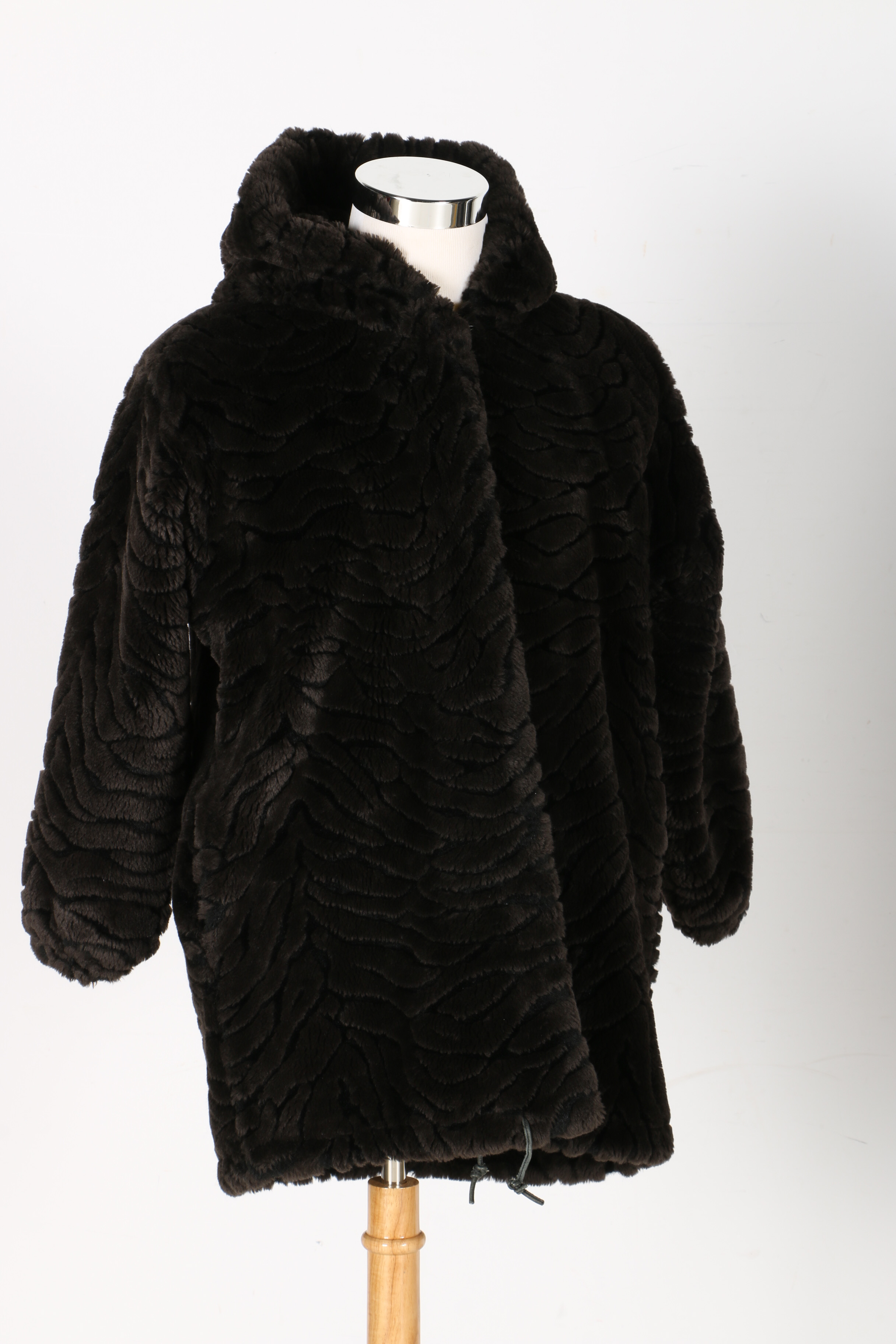 Faux Fur Kristen Blake Vest and Duffel Outdoor Coat
