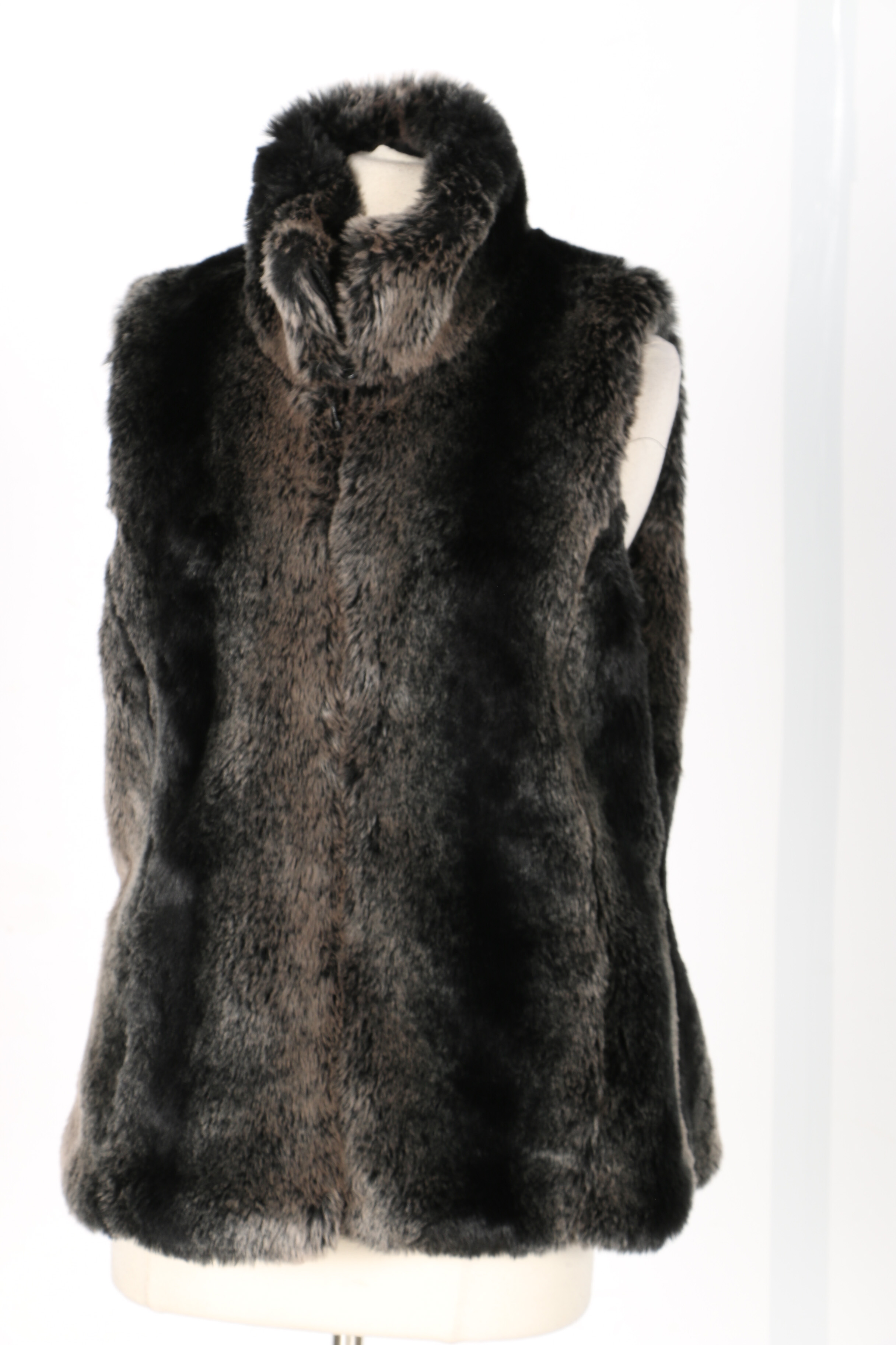 Faux Fur Kristen Blake Vest and Duffel Outdoor Coat
