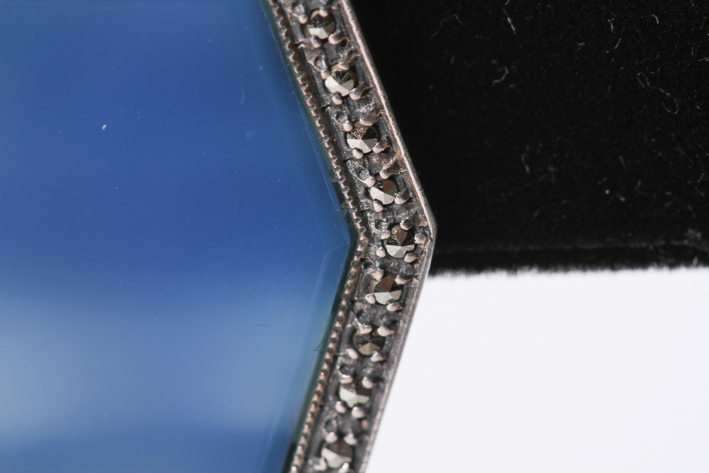 Sterling Silver Earrings with Dyed Blue Onyx