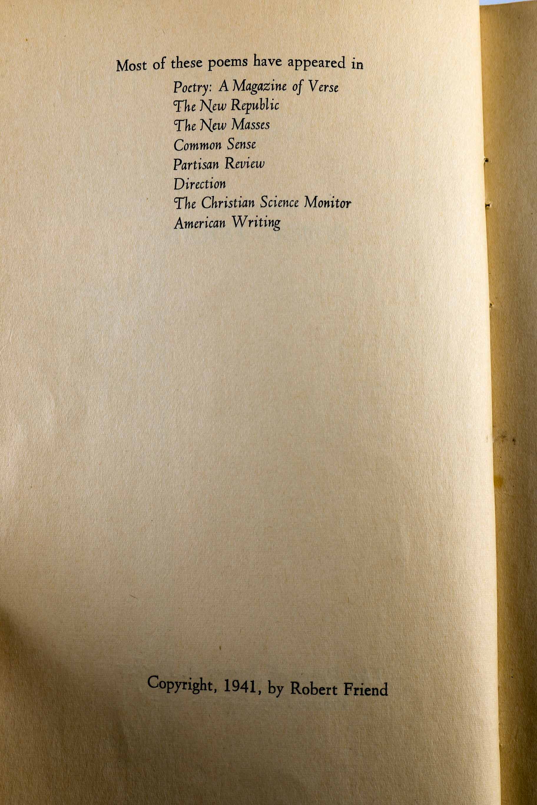 Three Antique Robert Friend Books of Poetry, One Signed