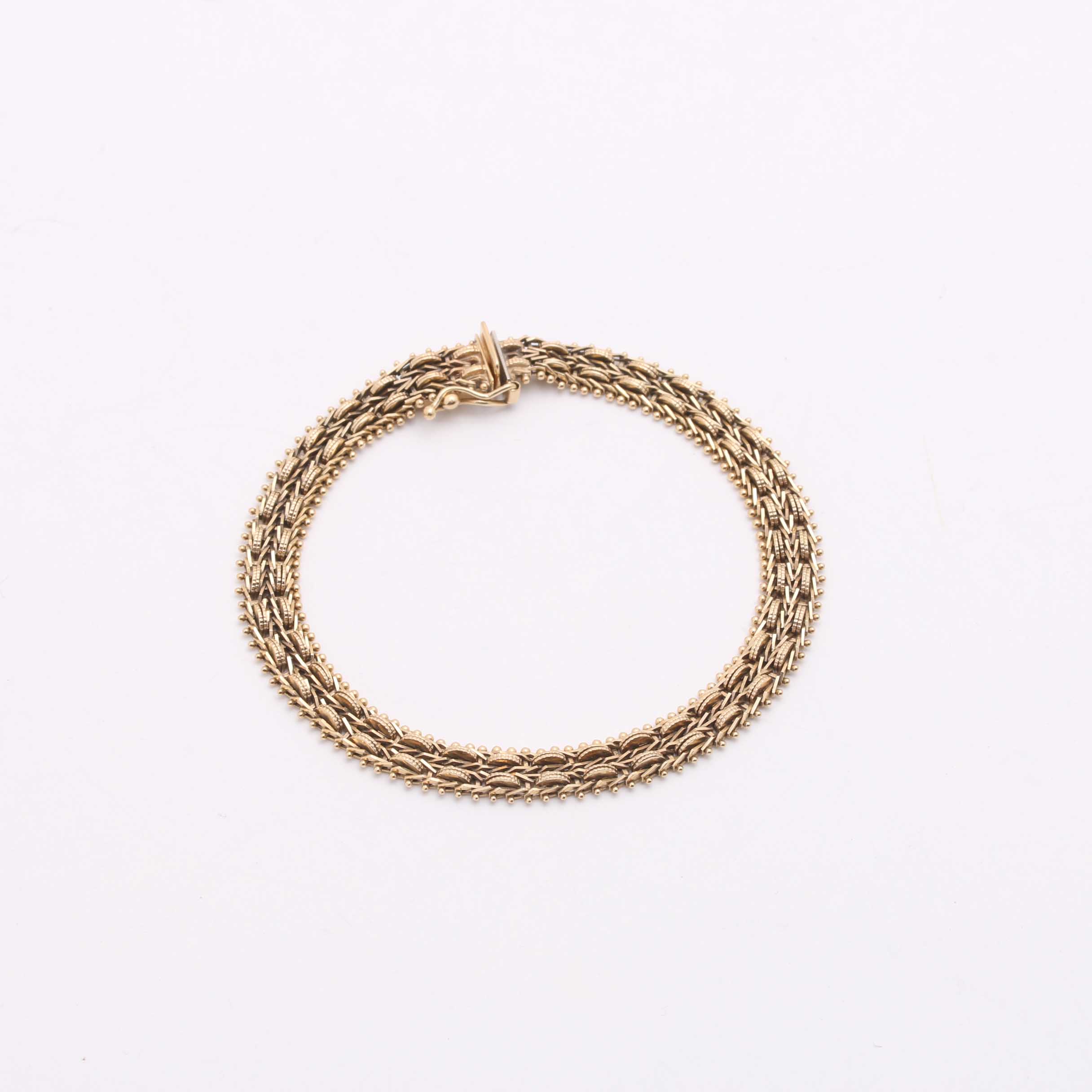 14K Yellow Gold Decorative Link Bracelet