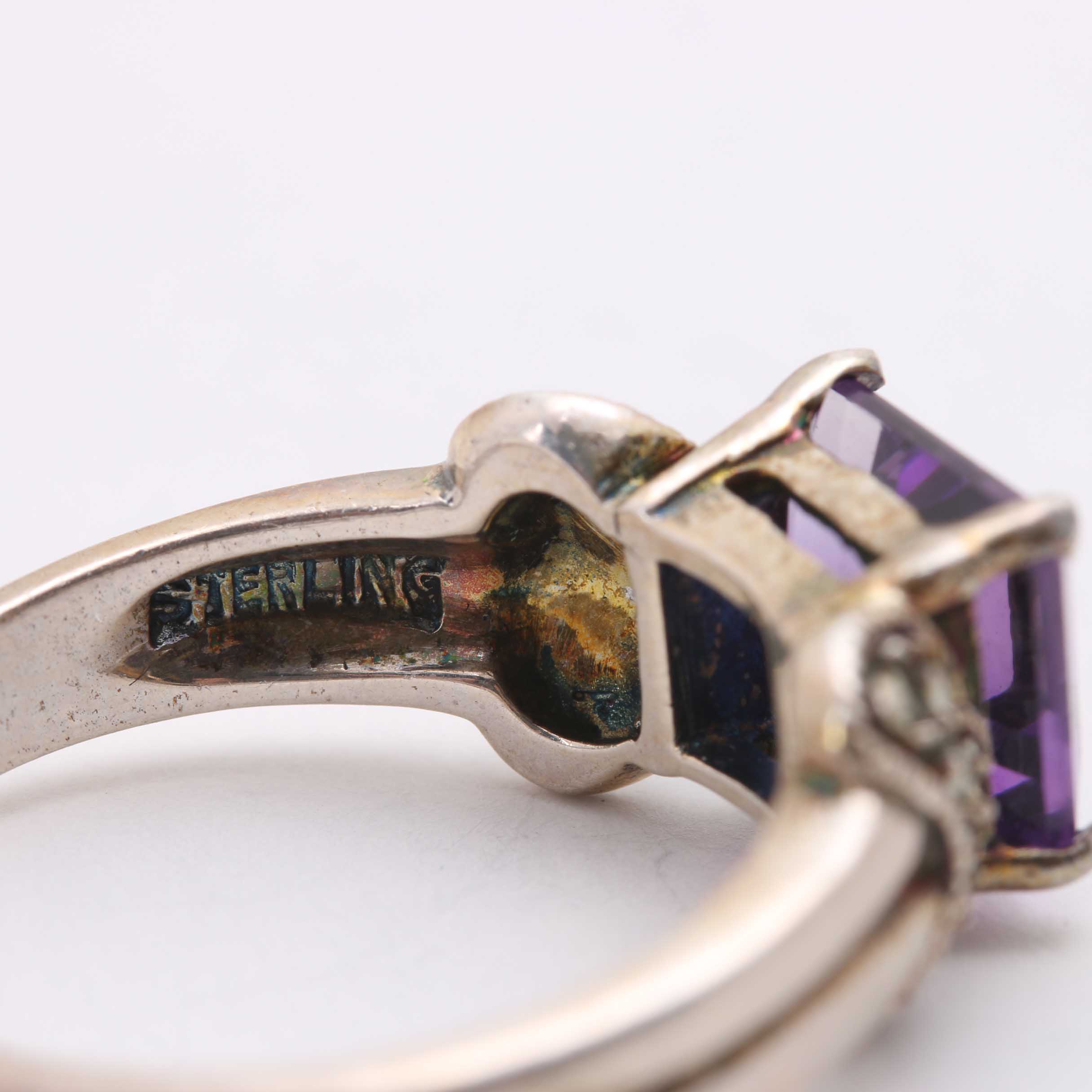 Collection of Sterling Silver and Purple Toned Stones