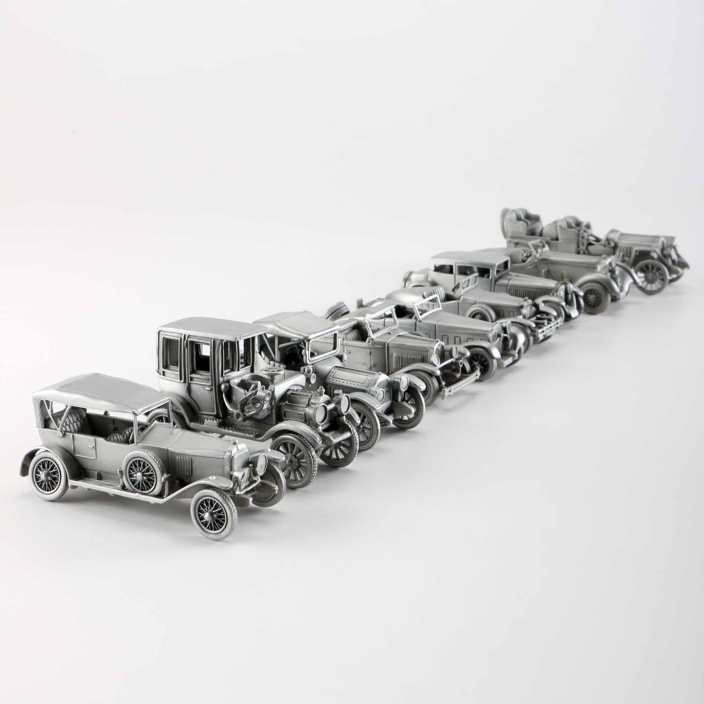 Collection of Danbury Mint Pewter Model Cars
