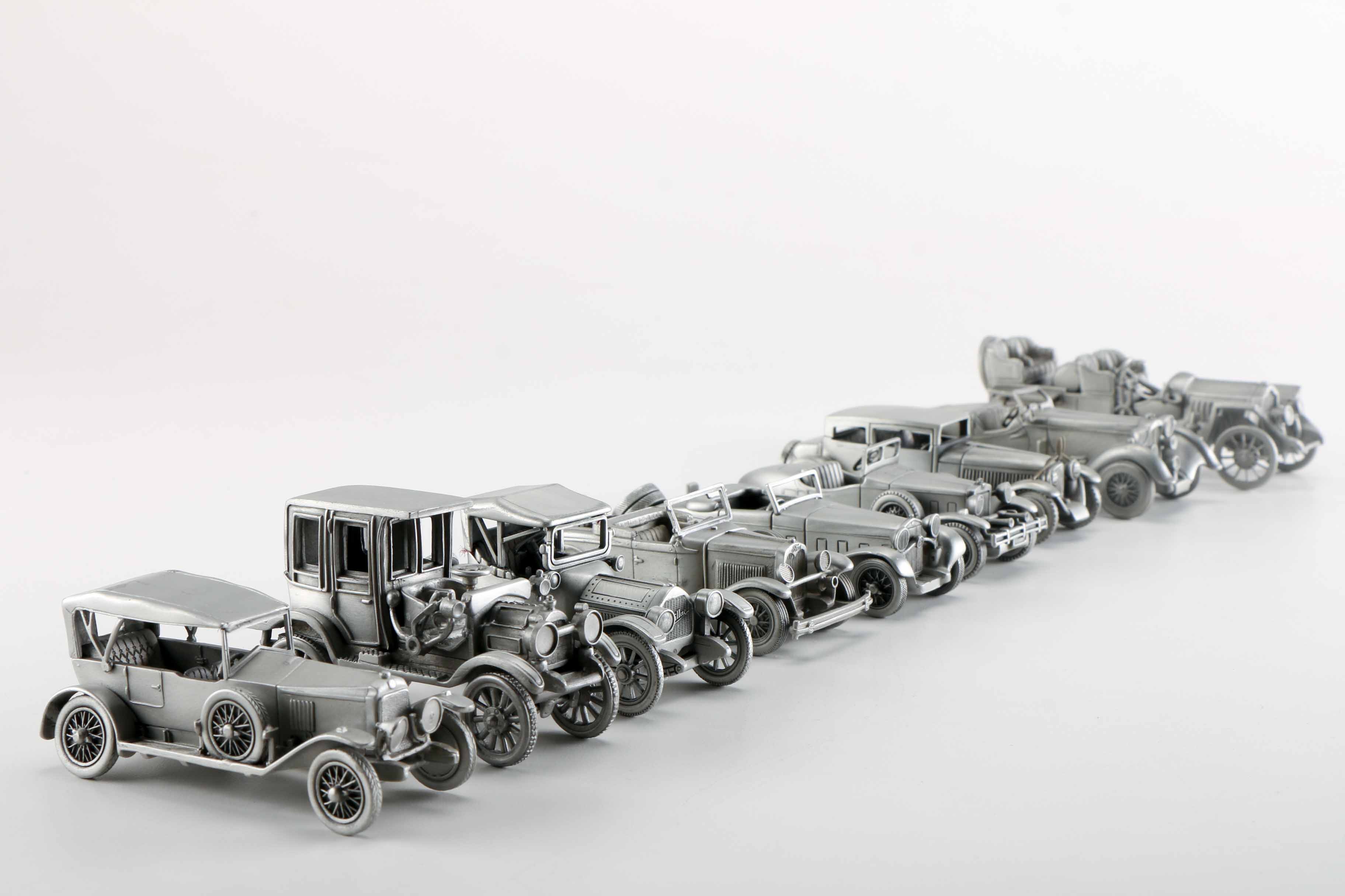 Collection of Danbury Mint Pewter Model Cars