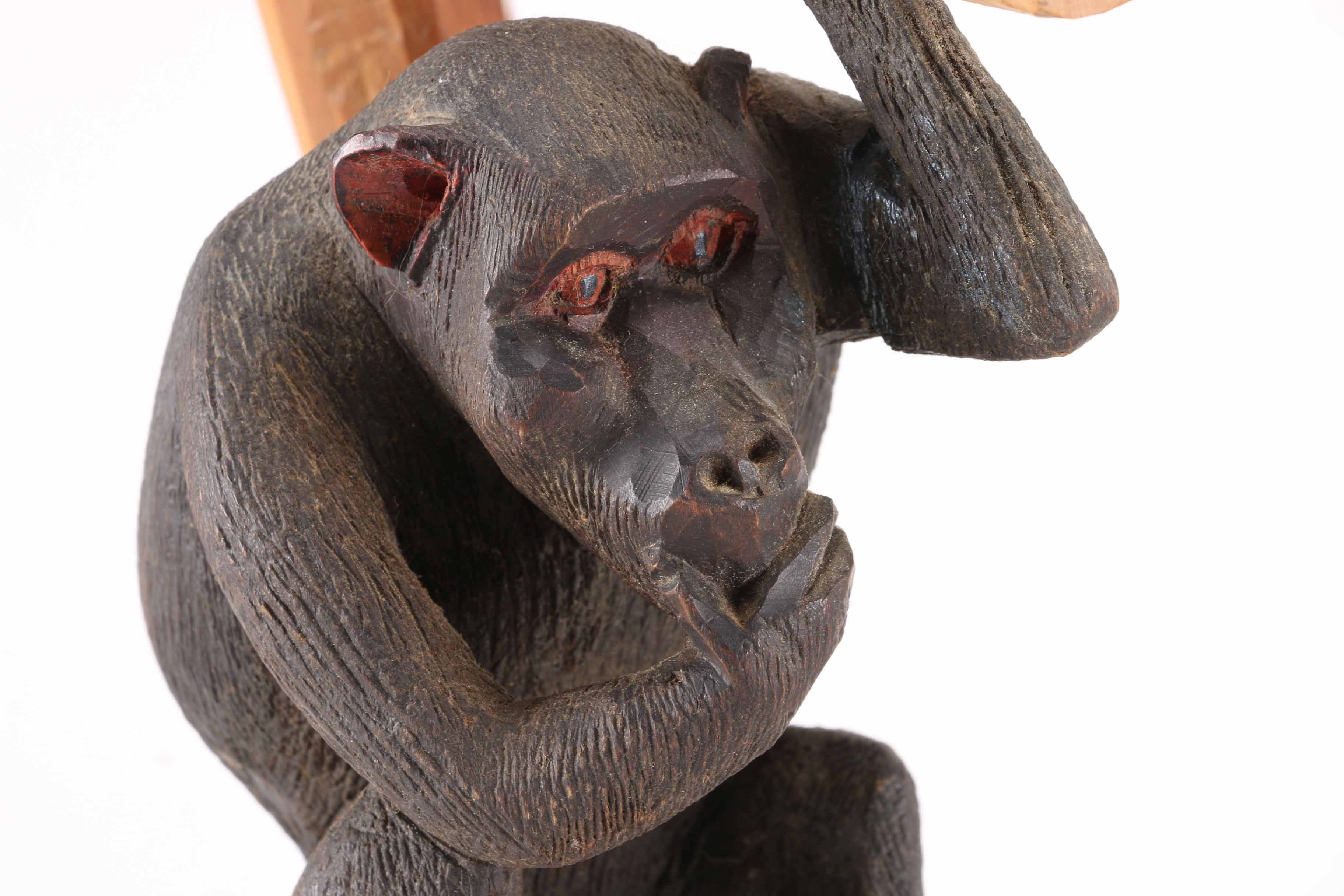 Carved Wooden Baboon Statue