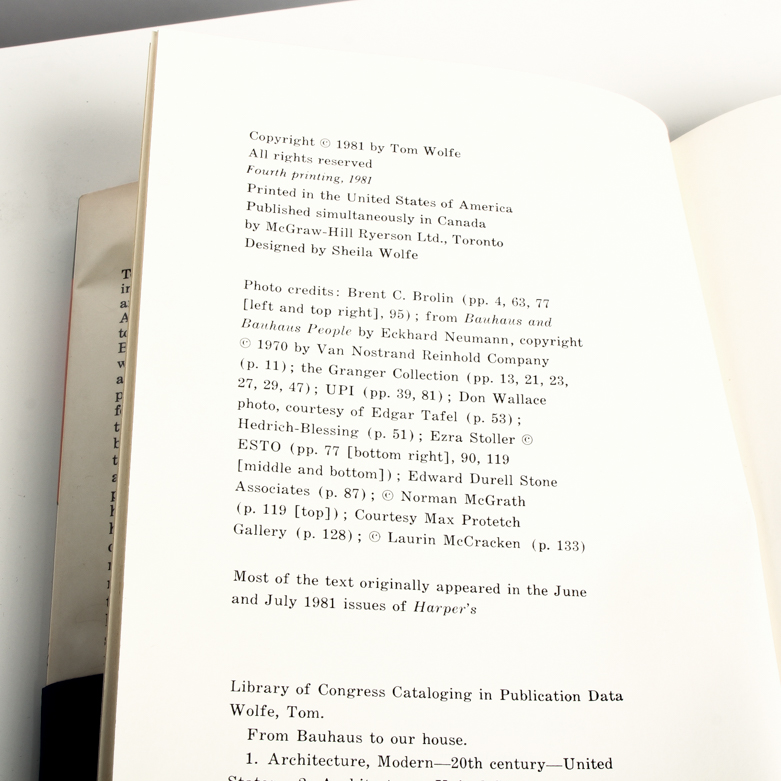 Signed "From Bauhaus To Our House" Book