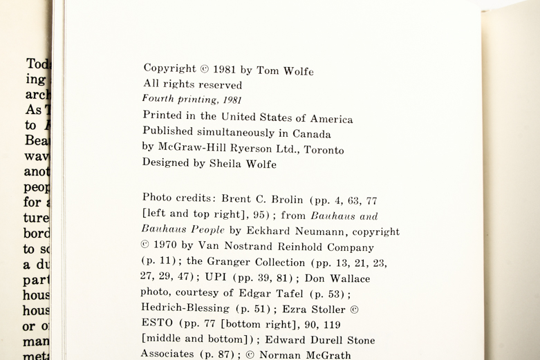 Signed "From Bauhaus To Our House" Book