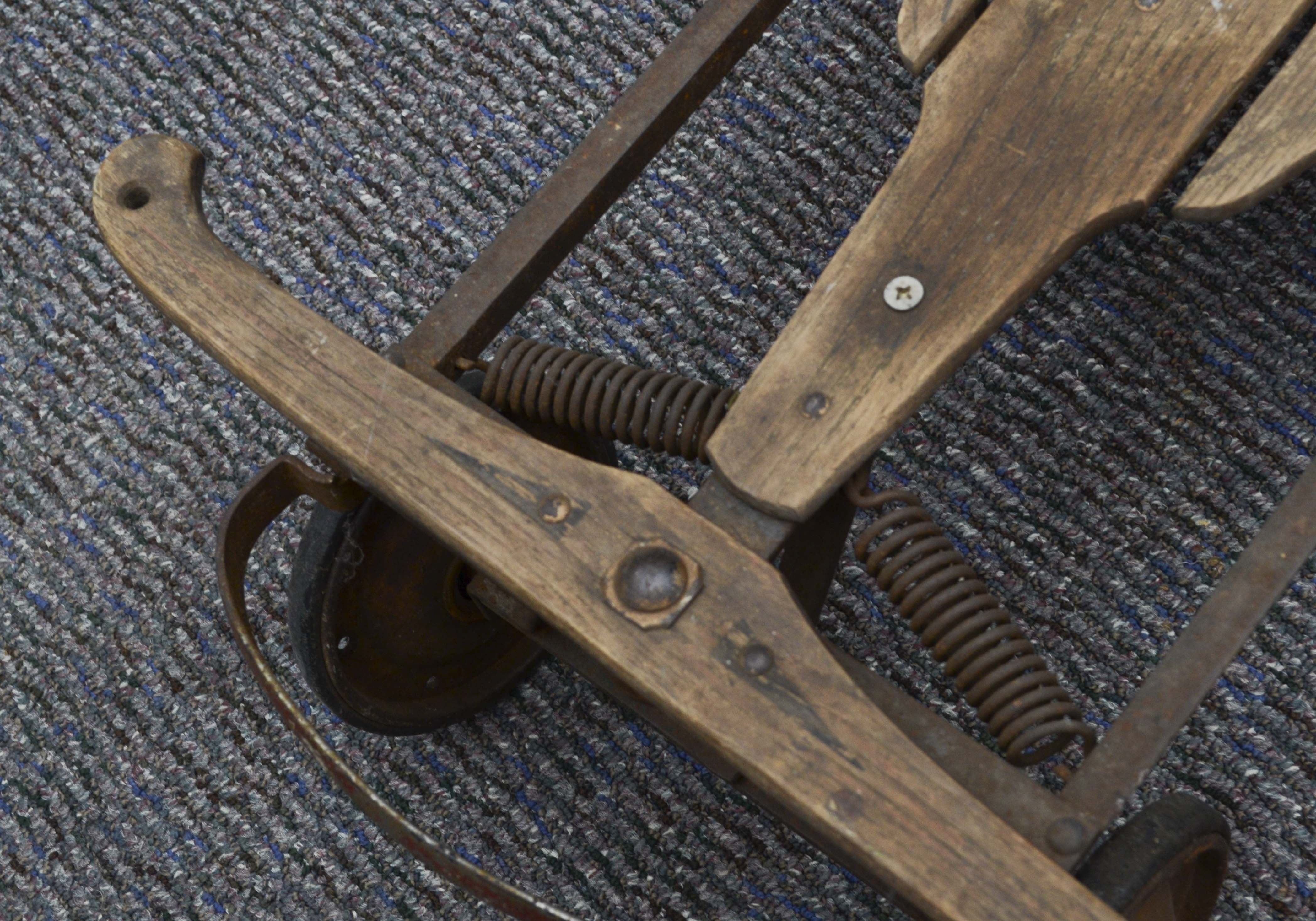 Vintage Wood Sled with Wheels
