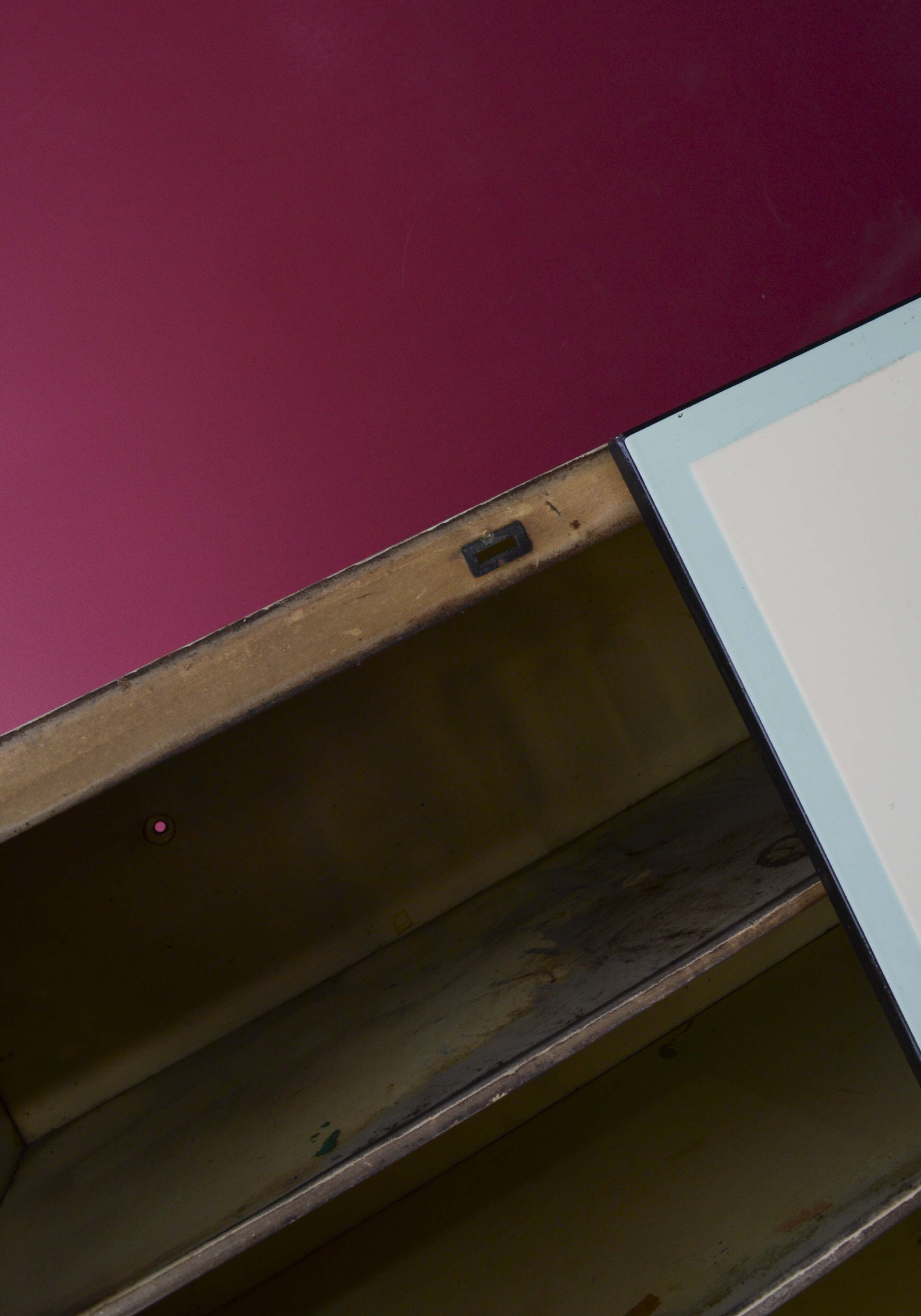 1930s Green and Cream Enamel Kitchen Cabinet and Drawer