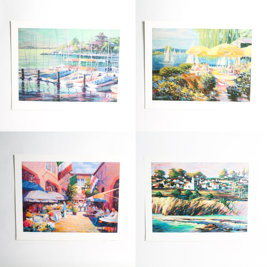 Four Harry Wysocki Signed Offset Lithograph Prints