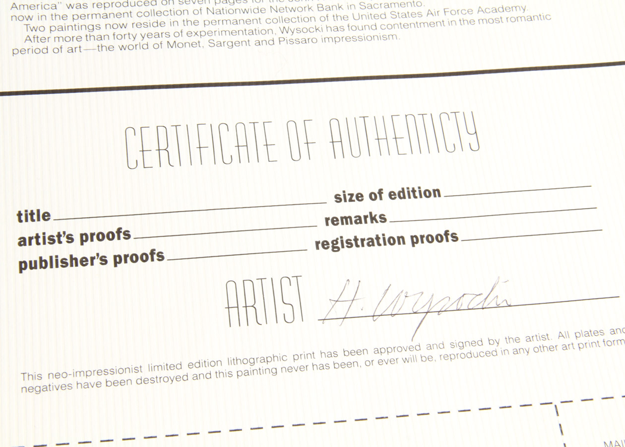 Four Harry Wysocki Signed Offset Lithograph Prints