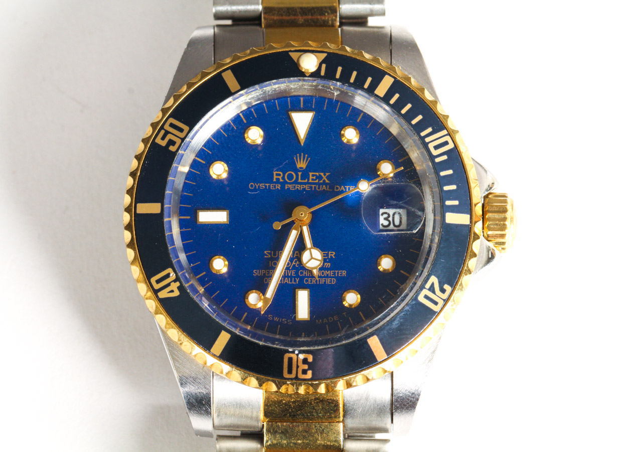 Rolex Submariner 18K Yellow Gold and Stainless Steel Men's Watch with Blue Dial