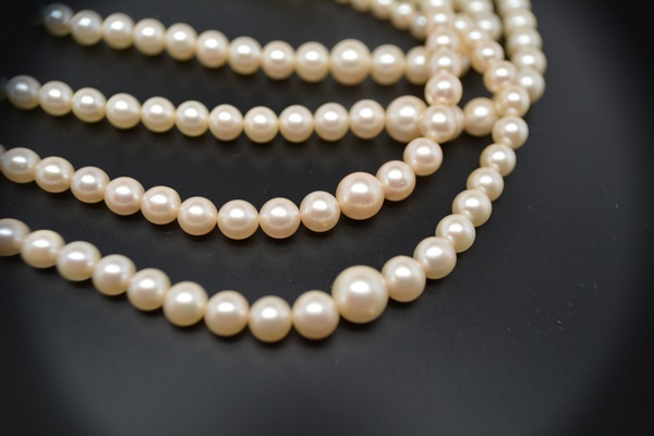 14K Quadruple Strand Akoya Cultured Pearl Necklace