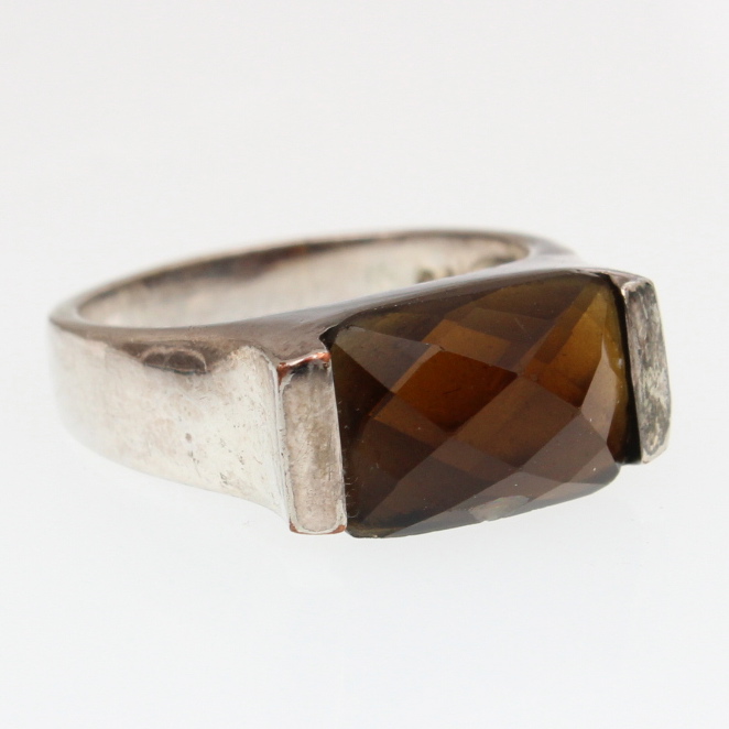 Sterling Silver Smokey Quartz and Turquoise Rings