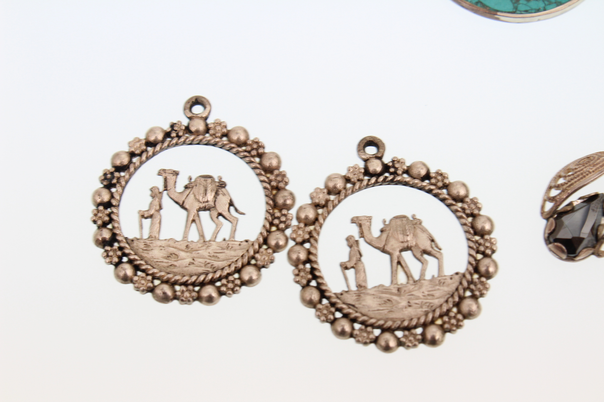 Sterling Silver Turquoise and Hematite Earring Jackets