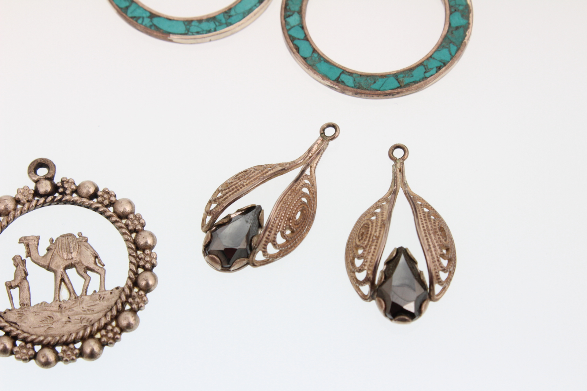 Sterling Silver Turquoise and Hematite Earring Jackets