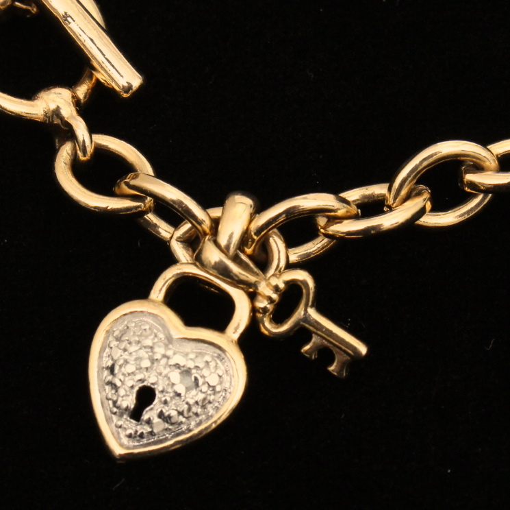 Gold Plated Sterling Silver Diamond Bracelet
