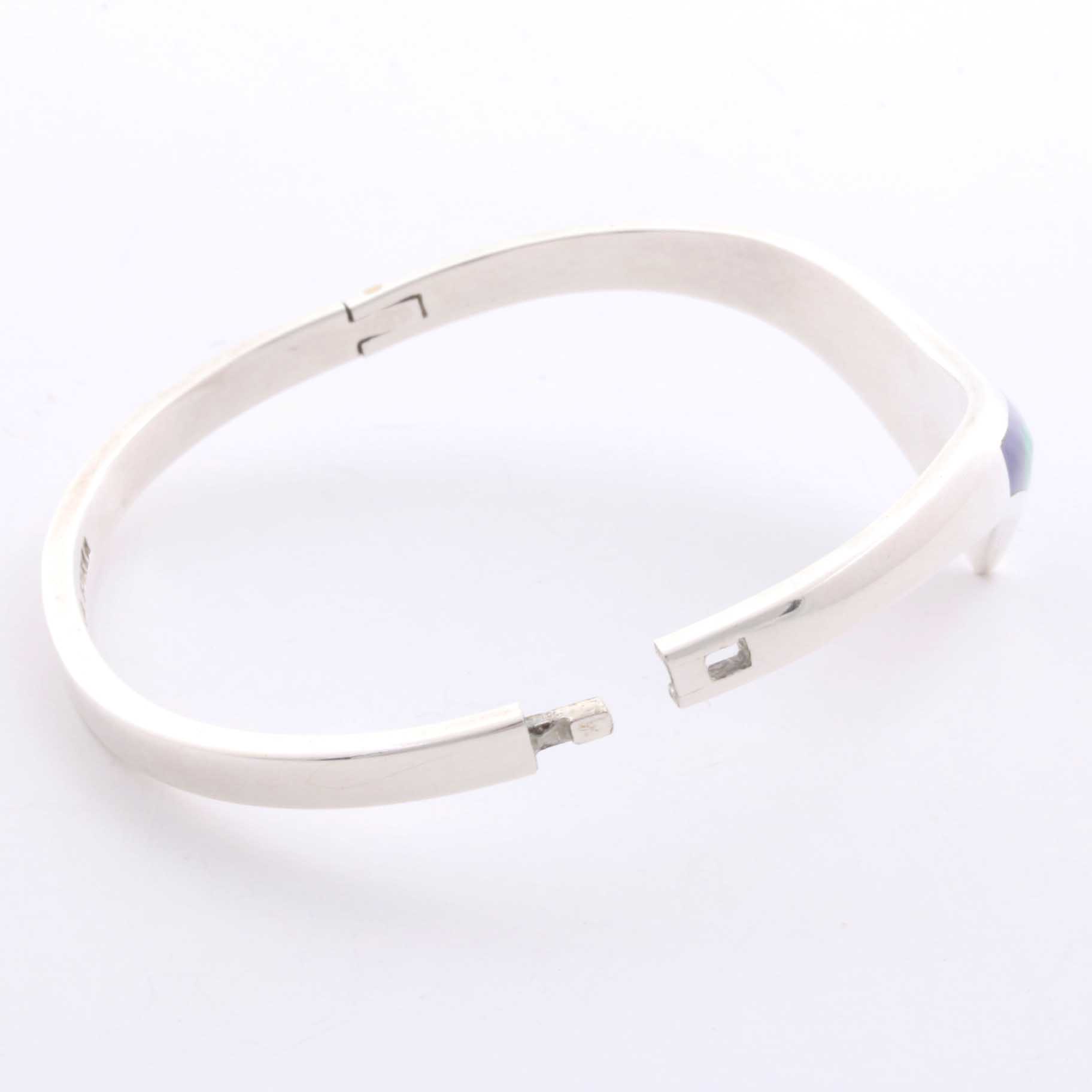 Sterling Silver and Azurmalachite Bracelet and Earring Set