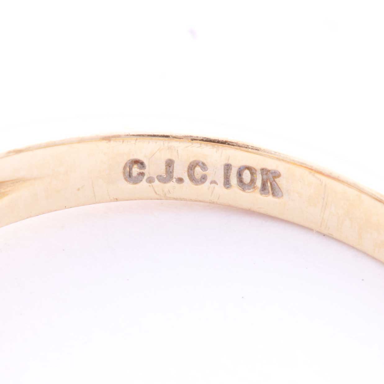 10K Yellow Gold Pink Tourmaline and Blue Topaz Ring