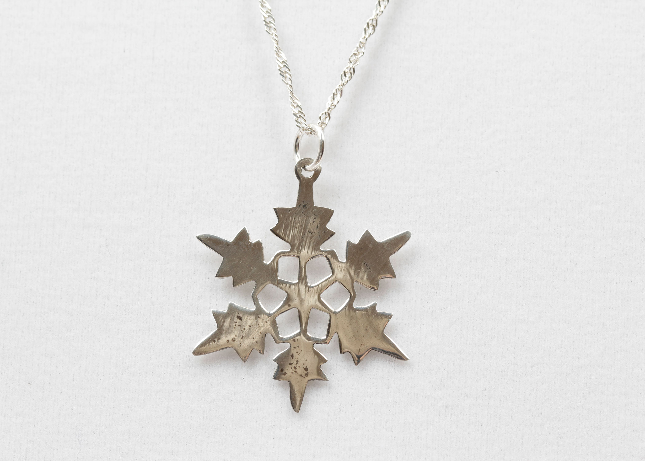 Sterling Silver Snowflake Pendant Necklace