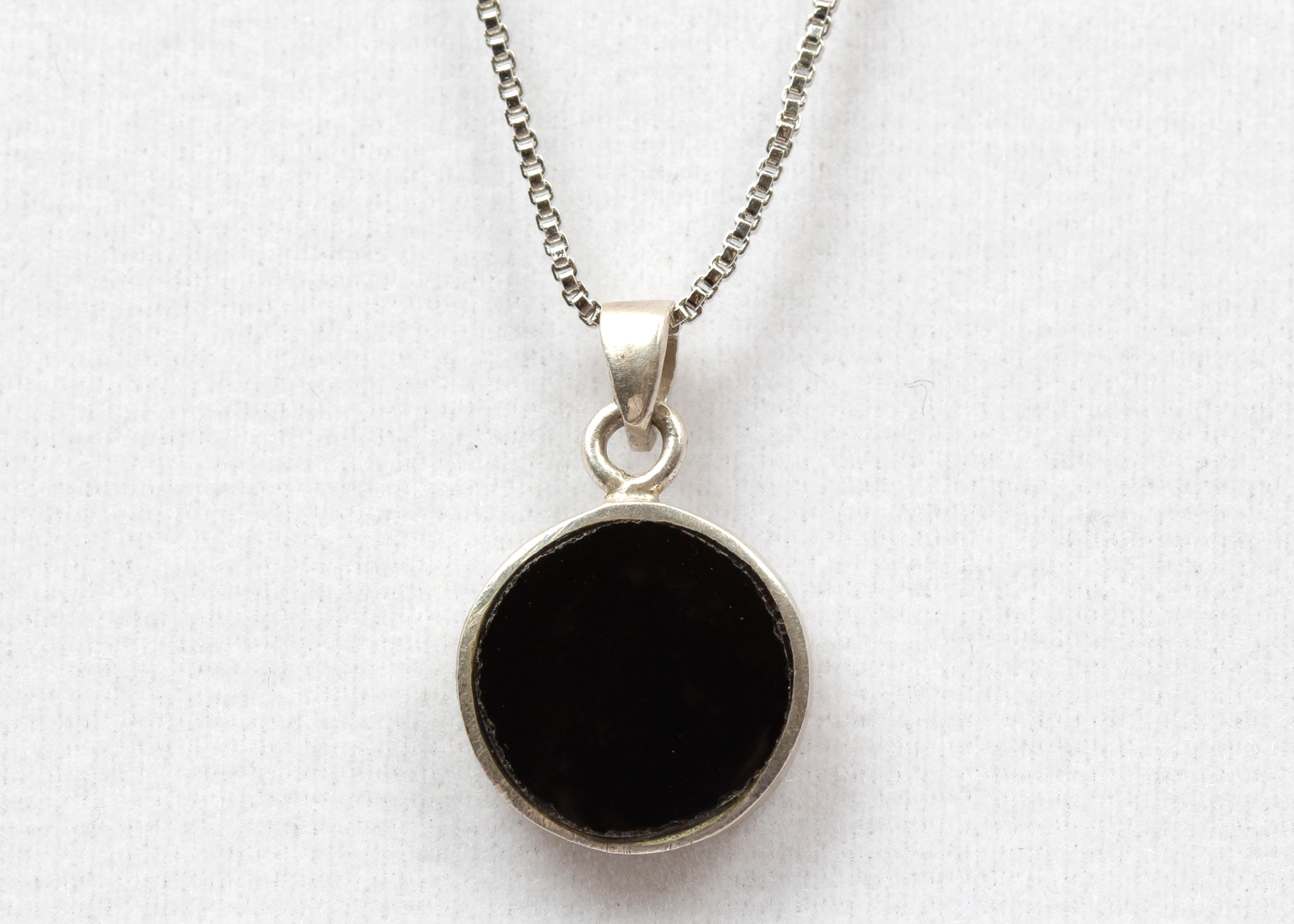 Sterling Silver Black Onyx Pendant Necklace