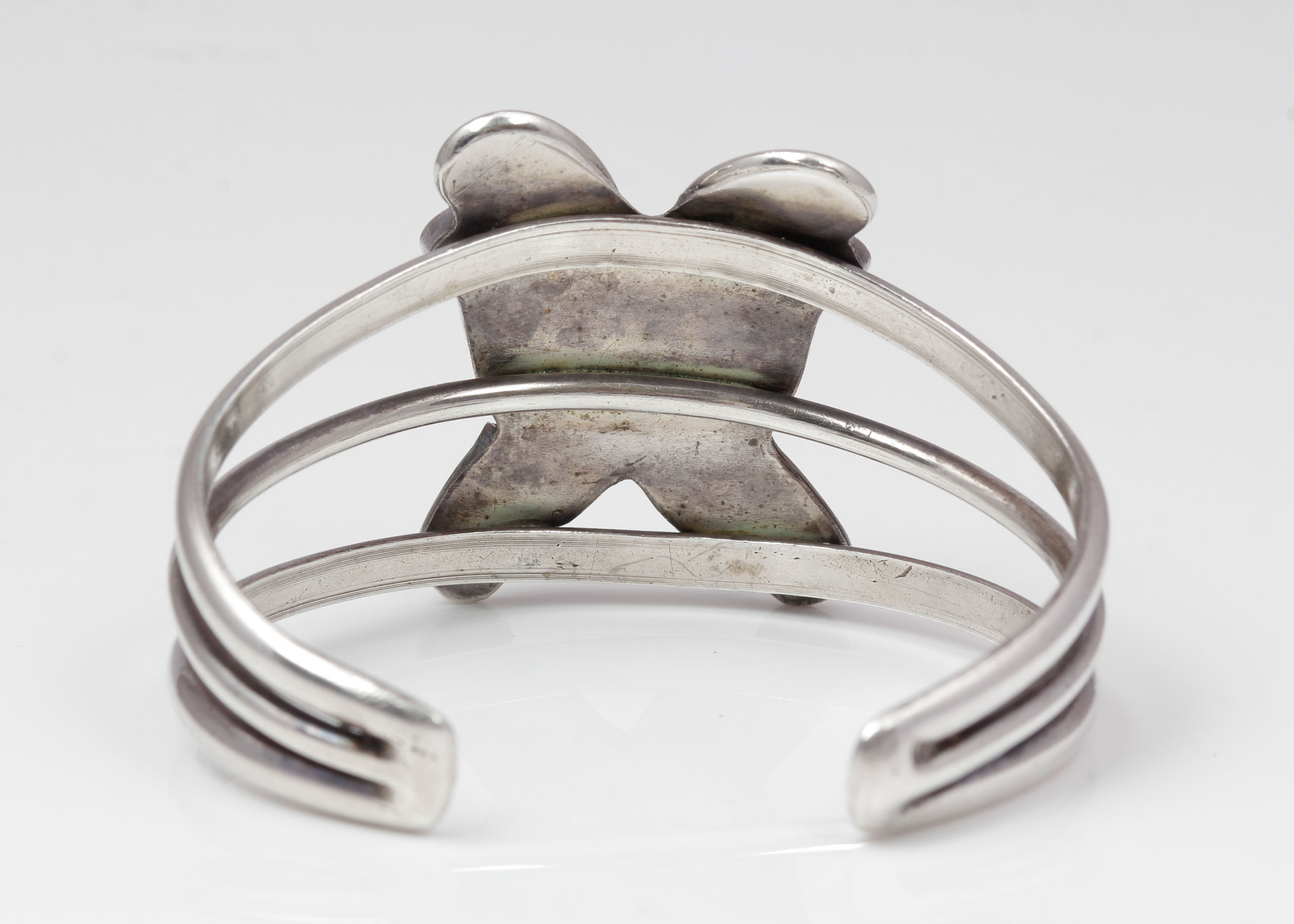 Sterling Silver Turquoise and Coral Butterfly Cuff