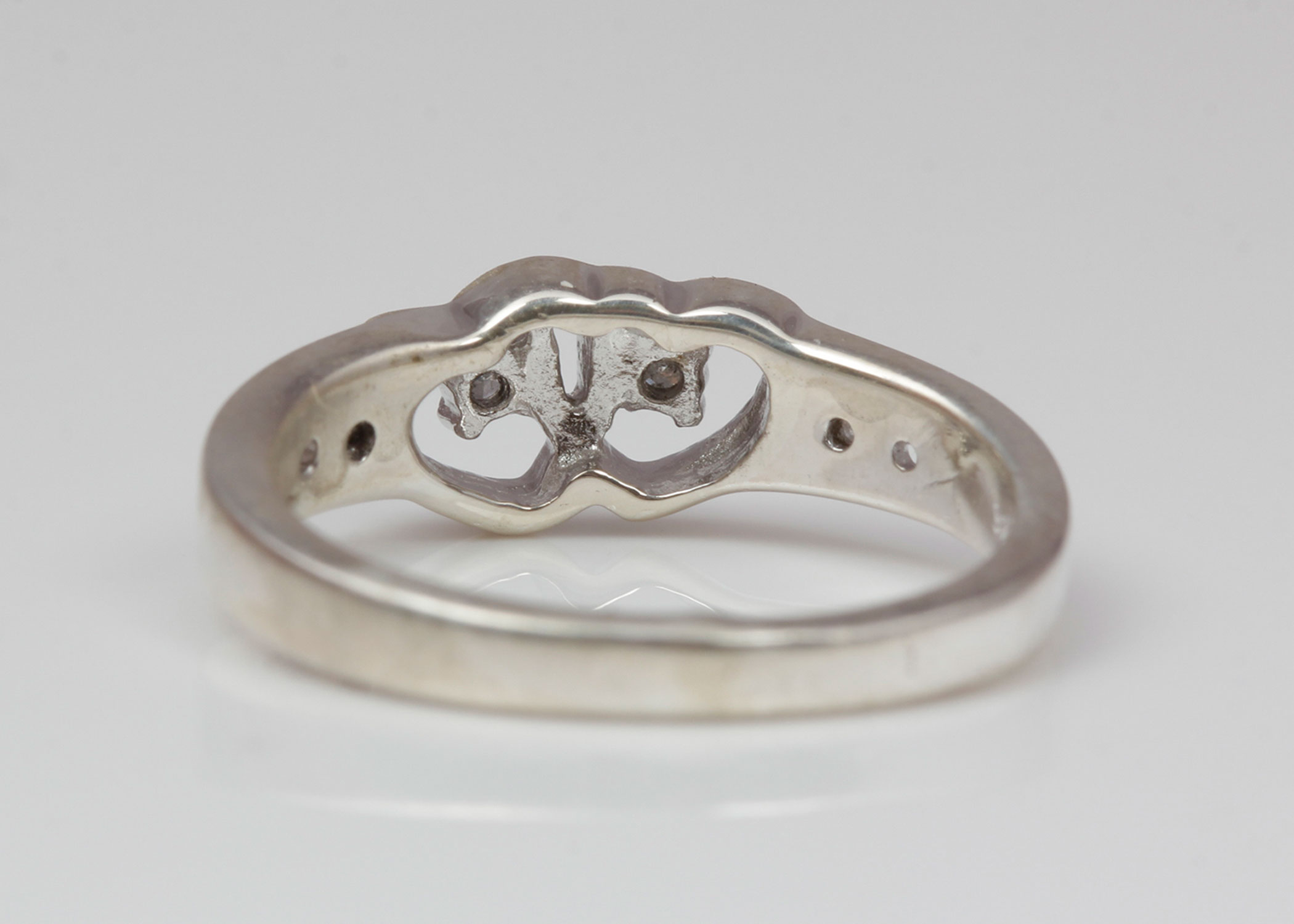 Sterling Silver Diamond Heart Ring