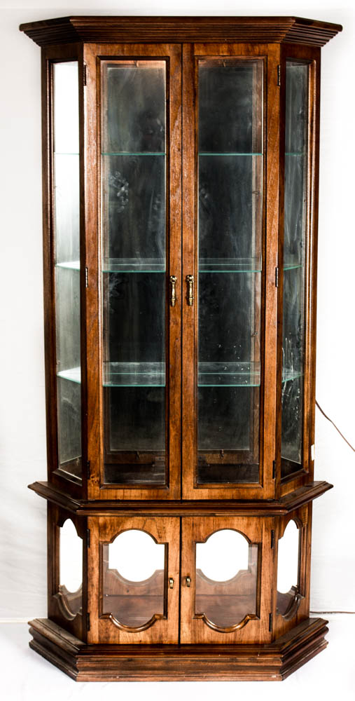 Vintage Glazed-Door Curio Cabinet