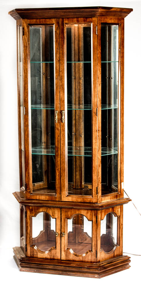 Vintage Glazed-Door Curio Cabinet