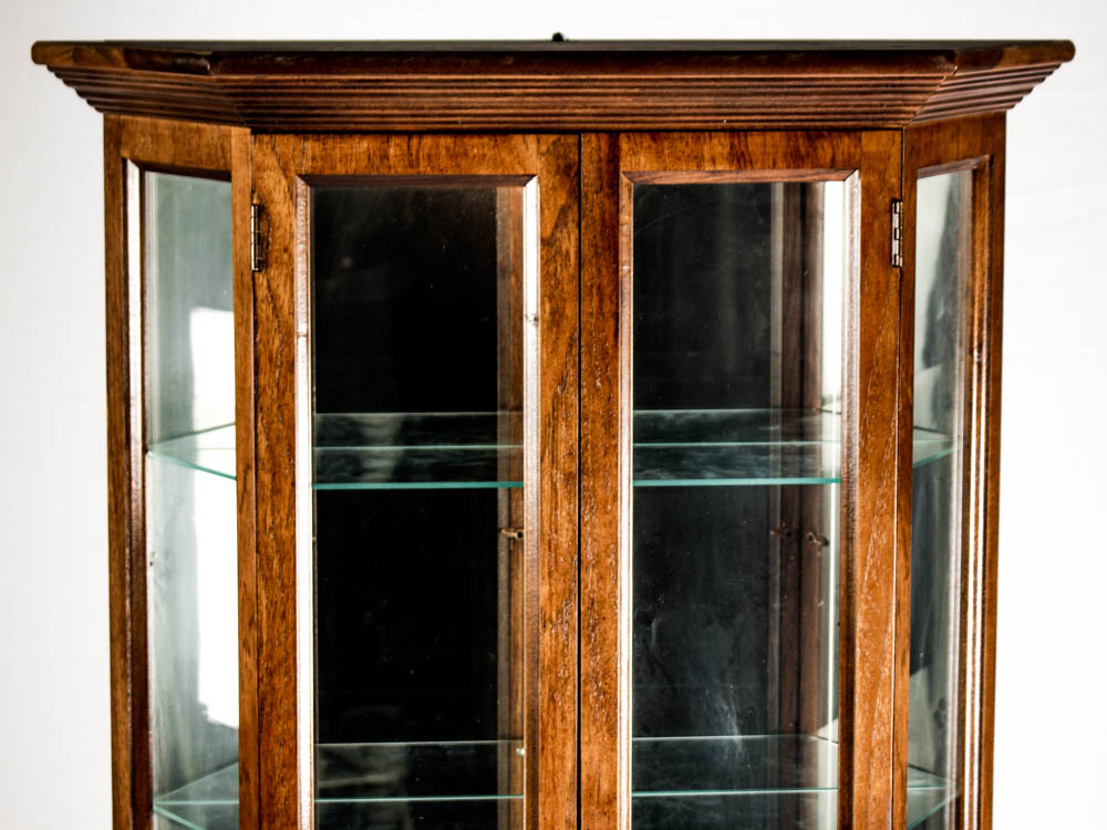 Vintage Glazed-Door Curio Cabinet
