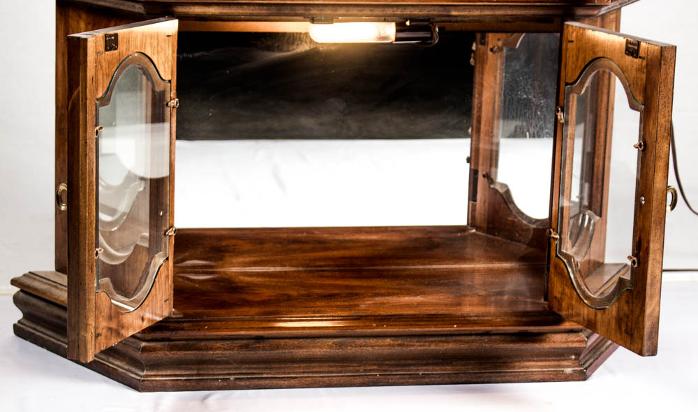 Vintage Glazed-Door Curio Cabinet