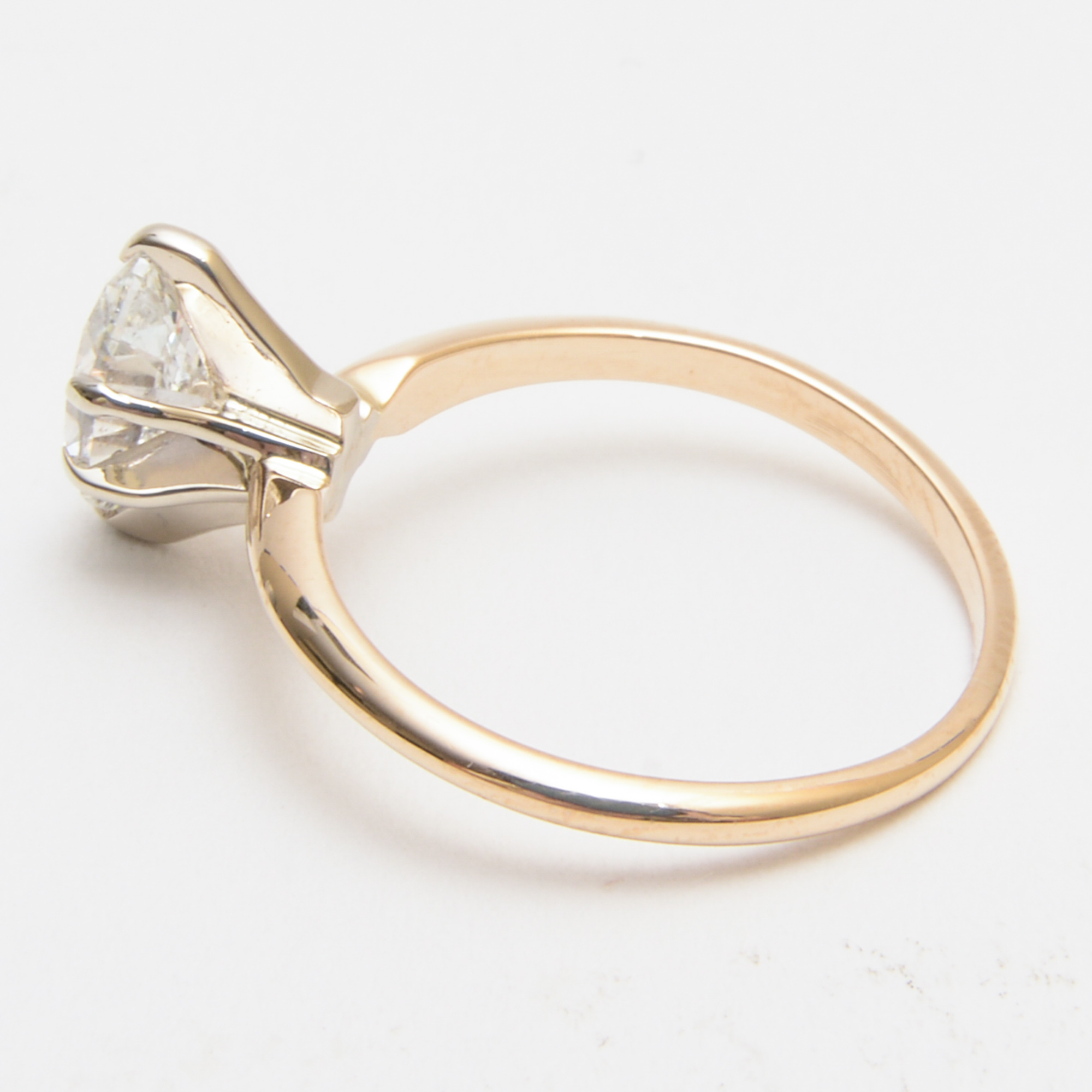 14K Yellow Gold Diamond Marquise Engagement Ring