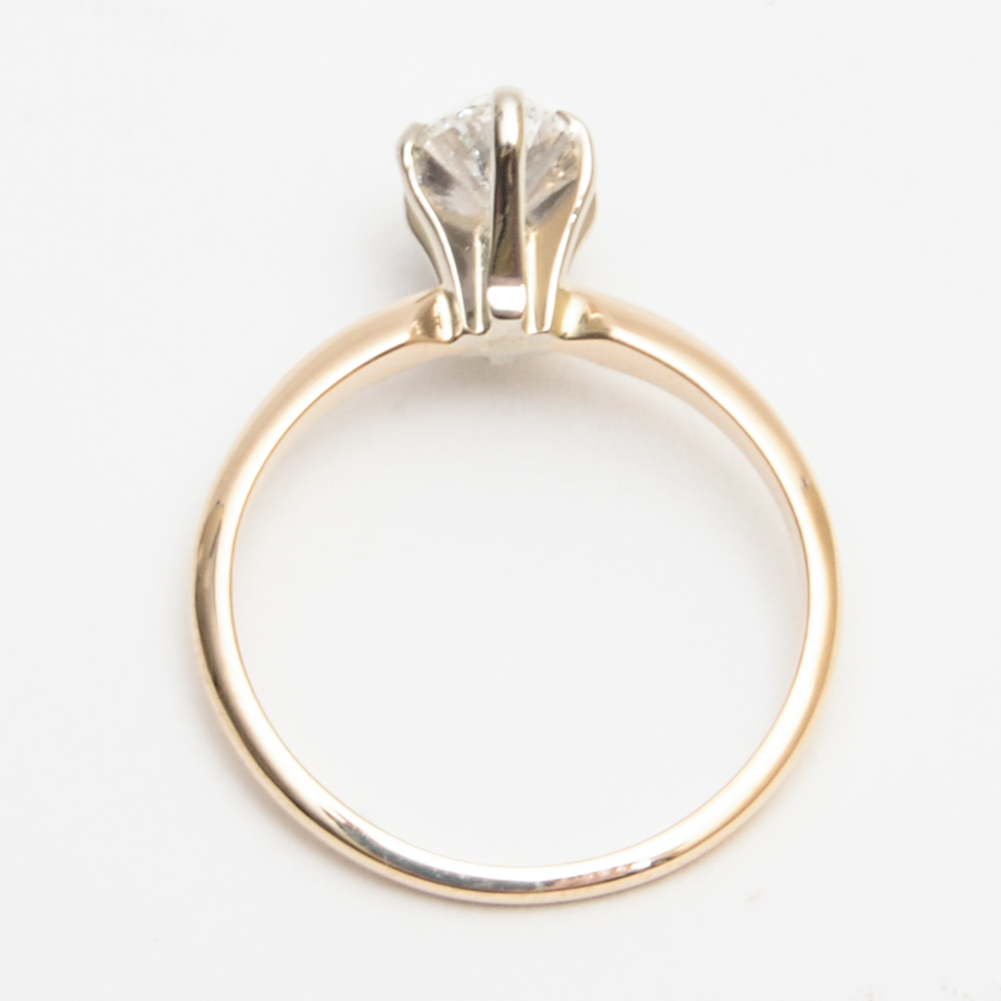 14K Yellow Gold Diamond Marquise Engagement Ring