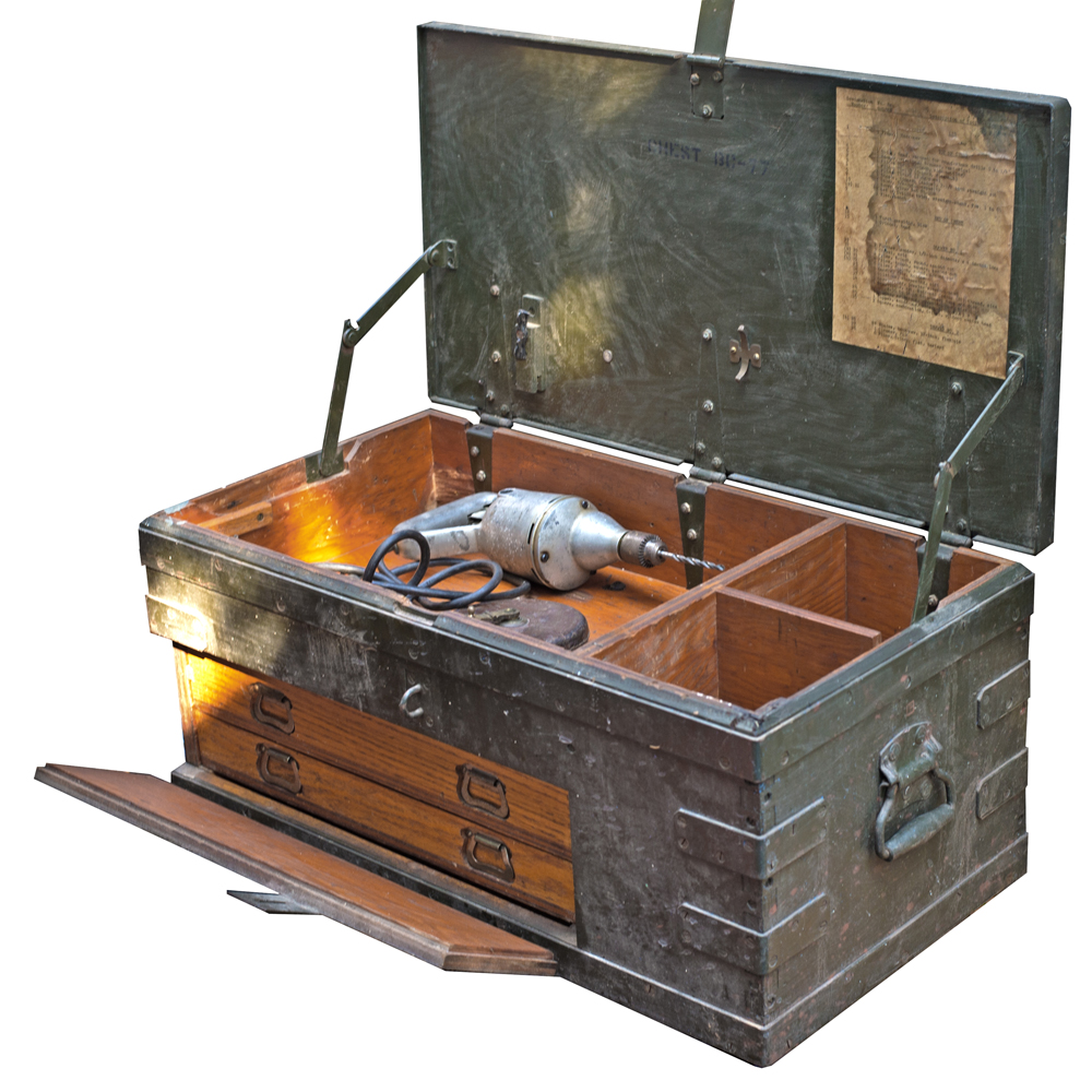 WWII Army Toolbox with Assorted Tools