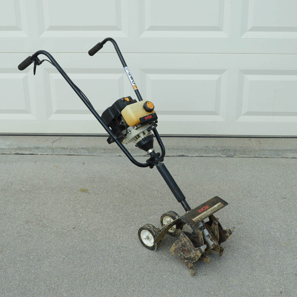 Ryobi Model 410R Garden/Yard Cultivator, Wheelbarrow and Yard Tool Lot