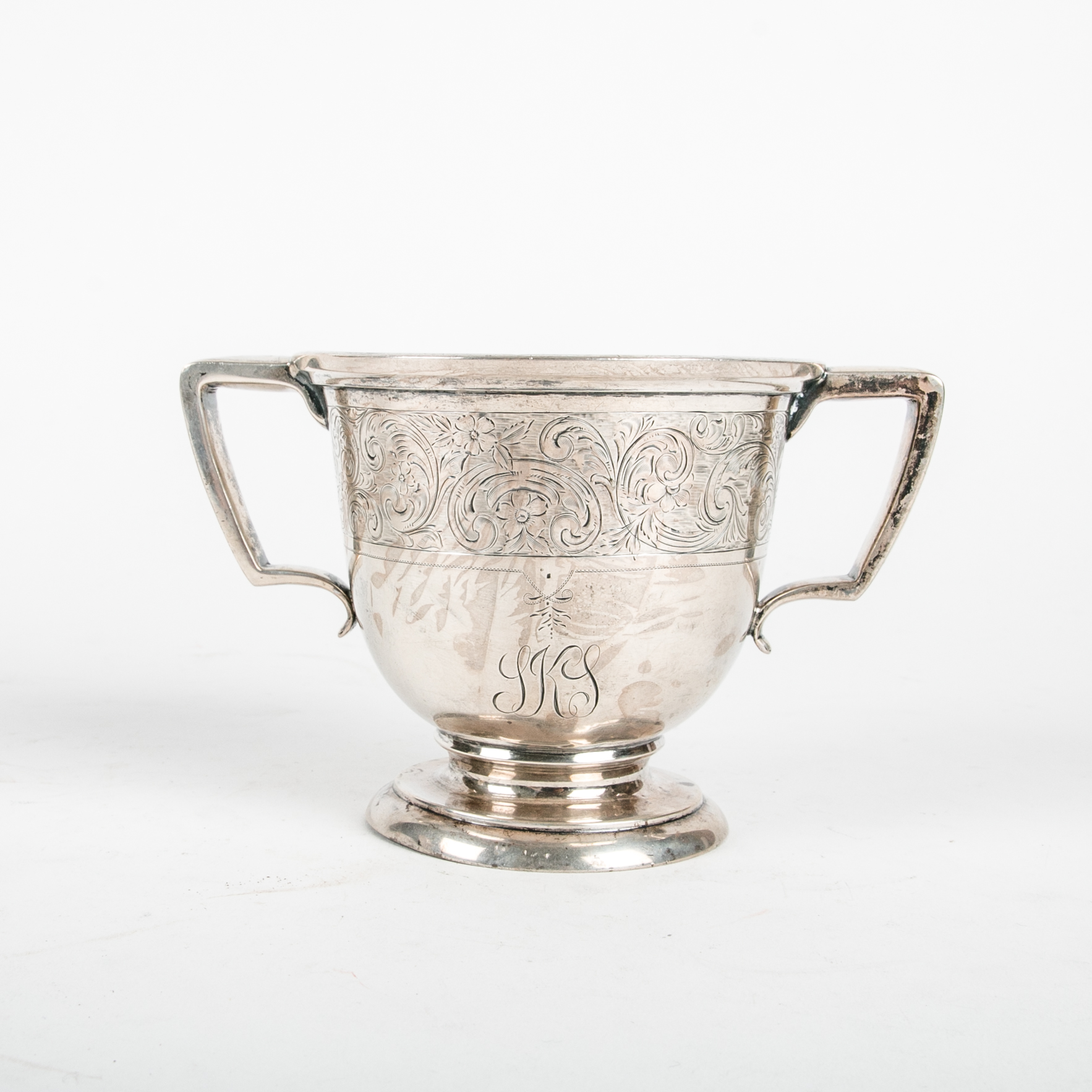 Monogrammed Sterling Silver Cream and Sugar Set