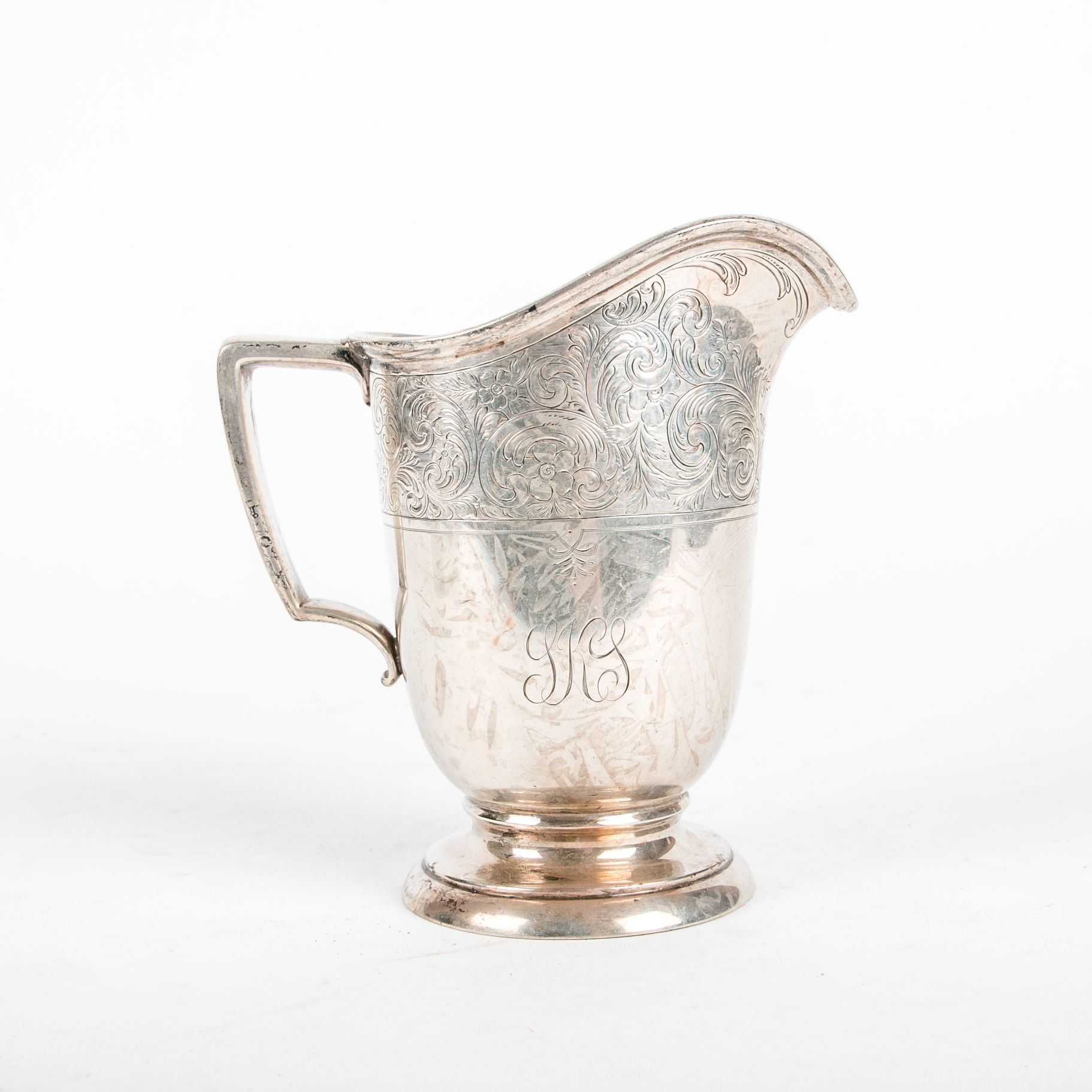 Monogrammed Sterling Silver Cream and Sugar Set