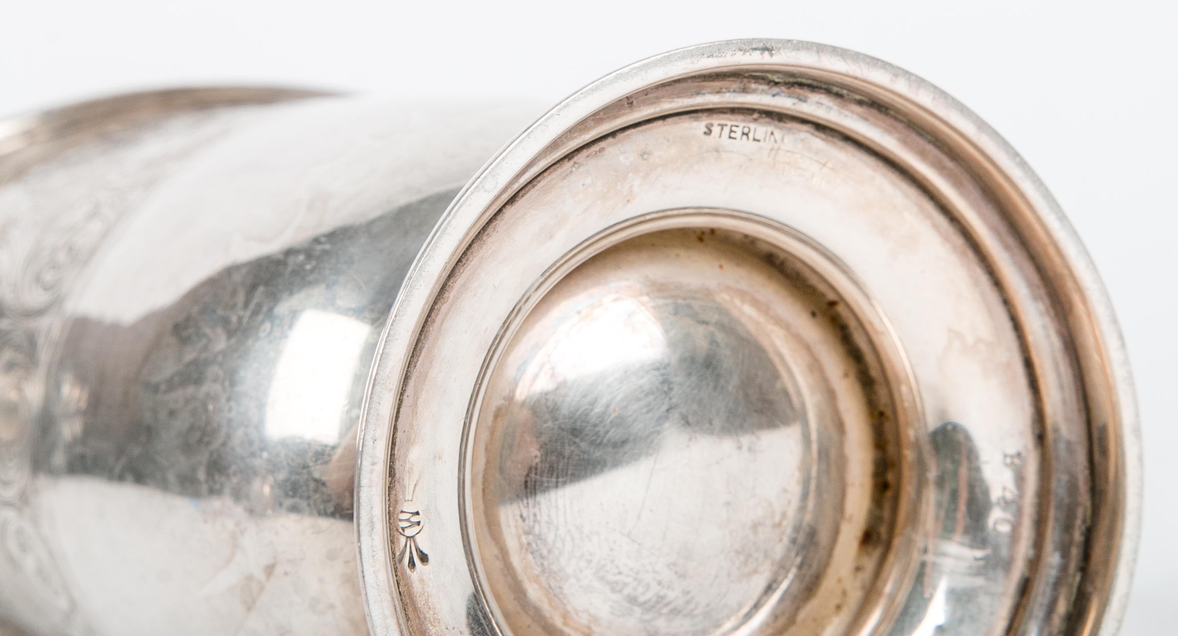 Monogrammed Sterling Silver Cream and Sugar Set