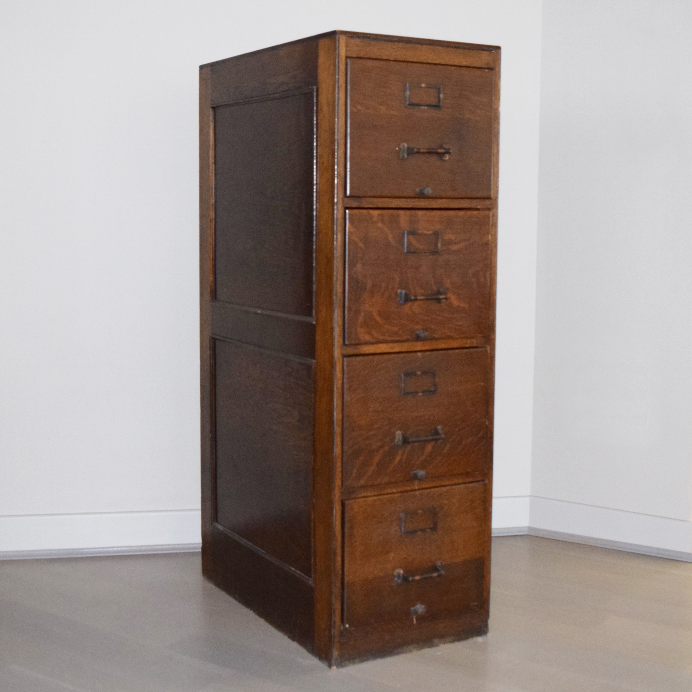 Antique Wabash Cabinet Co. Oak File Cabinet