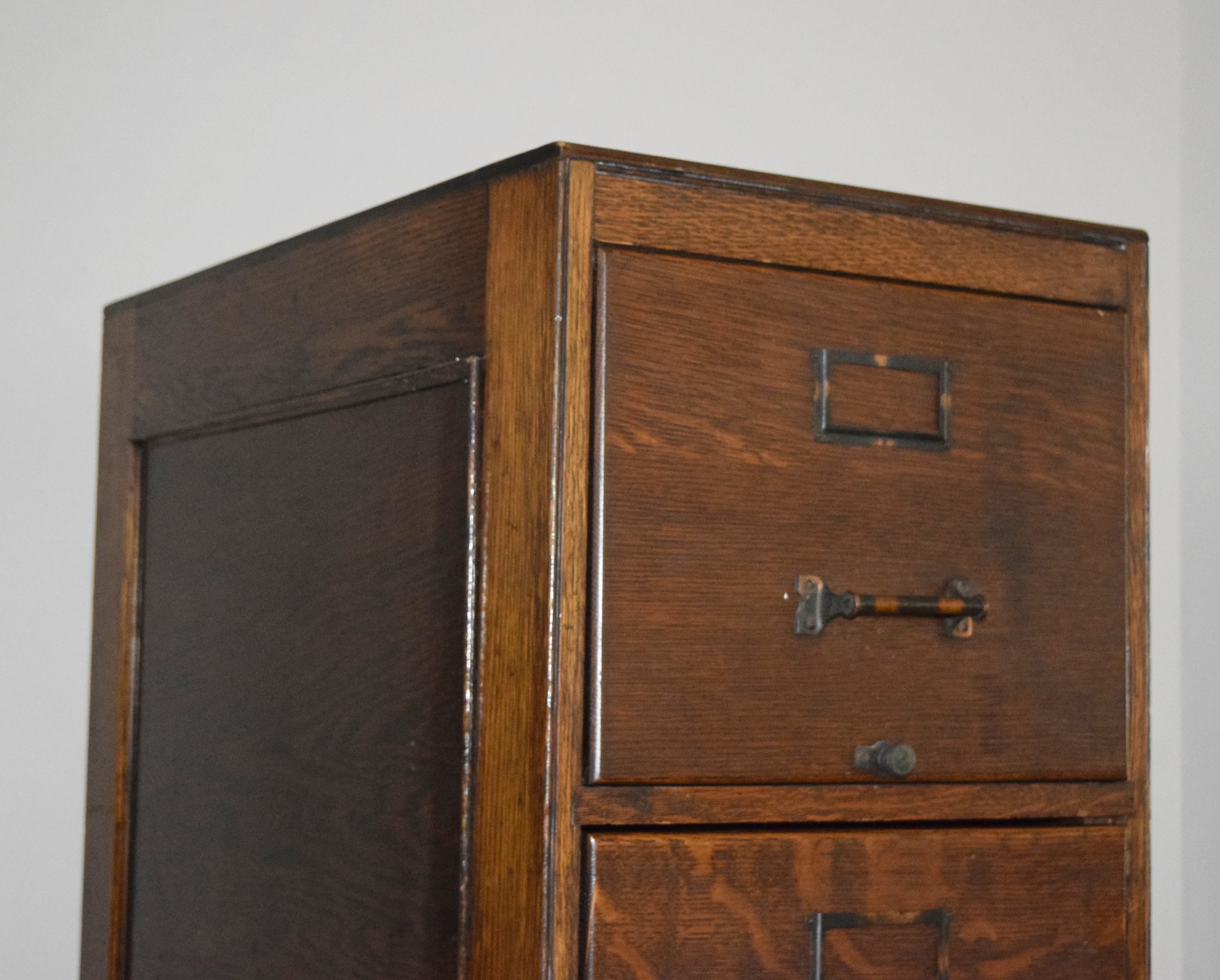 Antique Wabash Cabinet Co. Oak File Cabinet